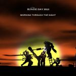 Bungie Day 2013 Characters building a giant slipshot at sunset